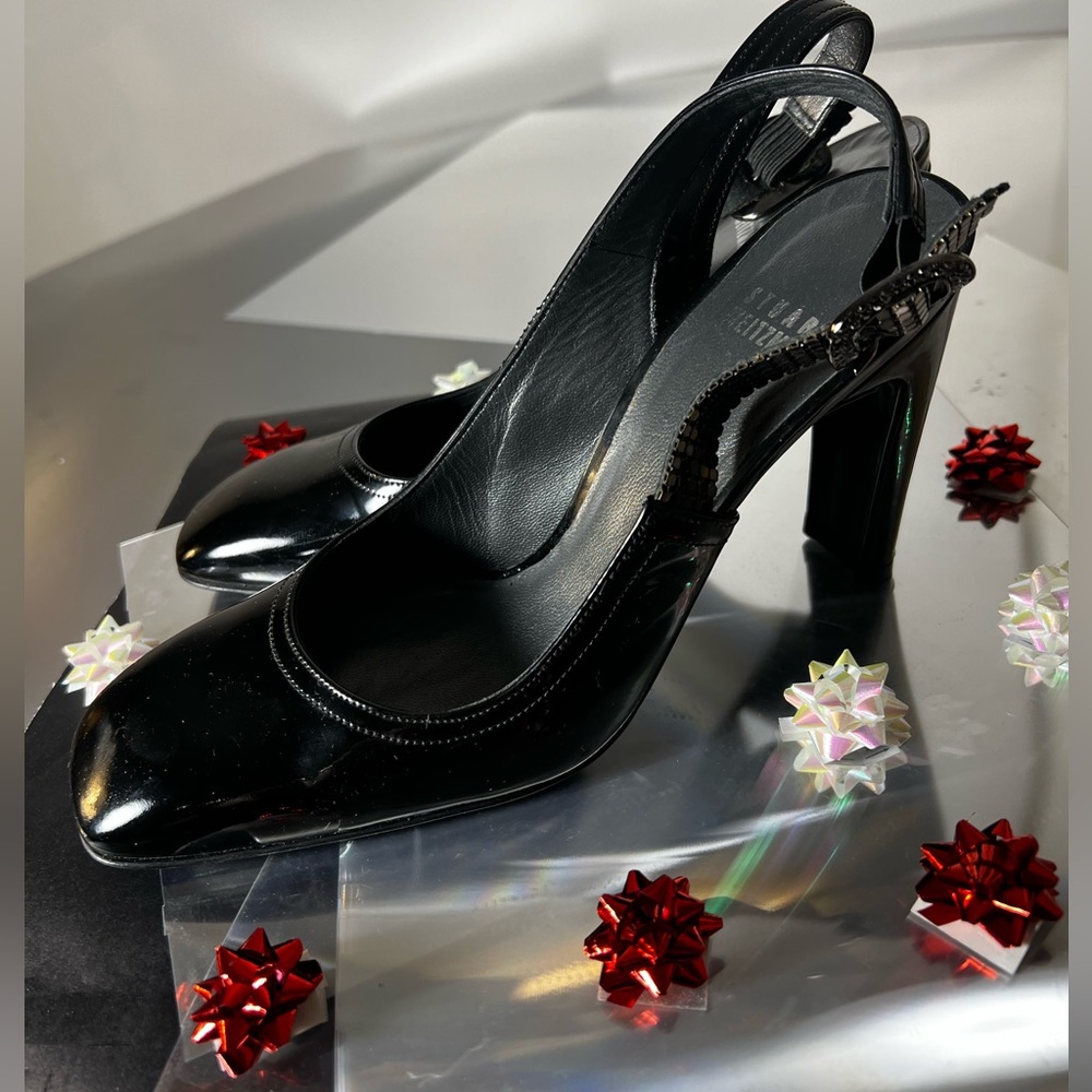 Stuart Weitzman Patent Leather Sling Back Pumps, size 6M
